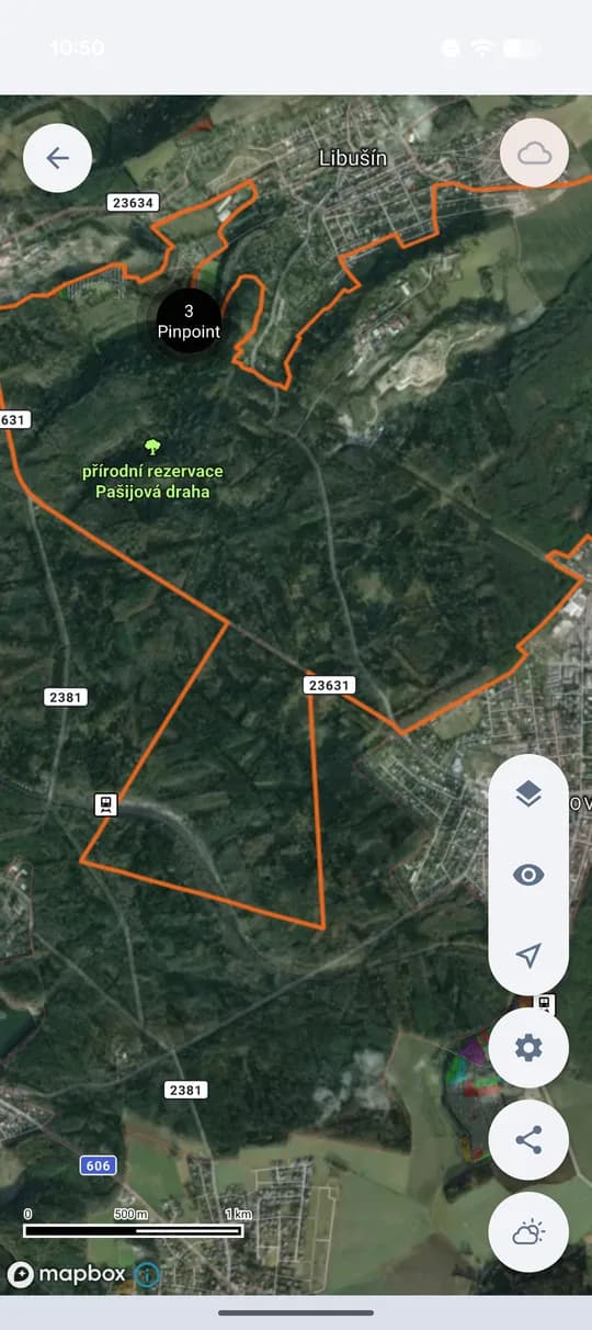 Die fertige Grenze in der Karte.