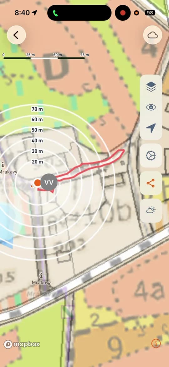 Live-Verfolgung eines Hundes mit GPS-Halsband.