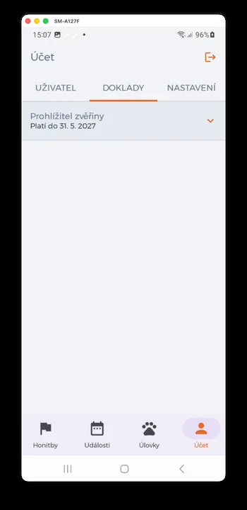 Screenshot der HUNTERRA-App