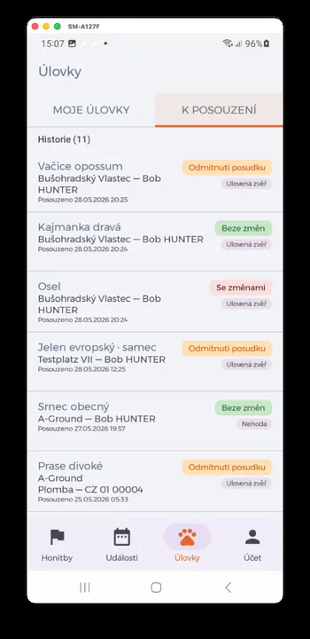 Screenshot der HUNTERRA-App